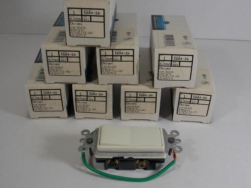 NEW LOT OF 8 LEVITON 5604-2A DECORA 4-WAY ROCKER GROUNDING SWITCH ALMOND COLOR