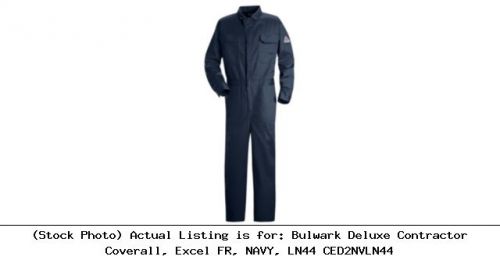 Bulwark deluxe contractor coverall, excel fr, navy, ln44 ced2nvln44 for sale