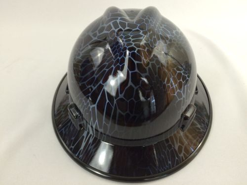Msa v-gard hard hat w/fas-trac black kryptek camo hydrographic print osha/csa for sale
