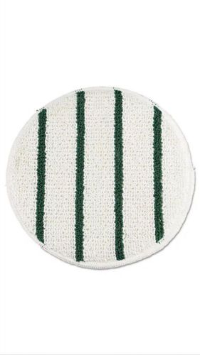 Rubbermaid Low Profile Scrub-Strip Bonnet, 19&#039; White/Green, 5/Pack