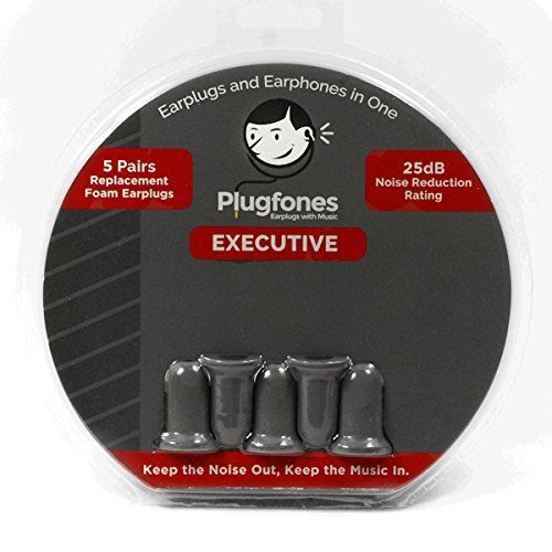 Plugfones Gray Foam Replacement Plugs 5 Pairs New