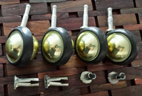Shepherd soft tread ball swivel casters brass finish &#034; grip ring stem hardware for sale