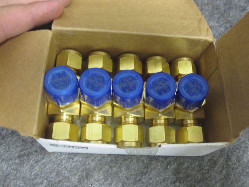 5 new parker 6mbt6n-b a-lok fittings brass for sale