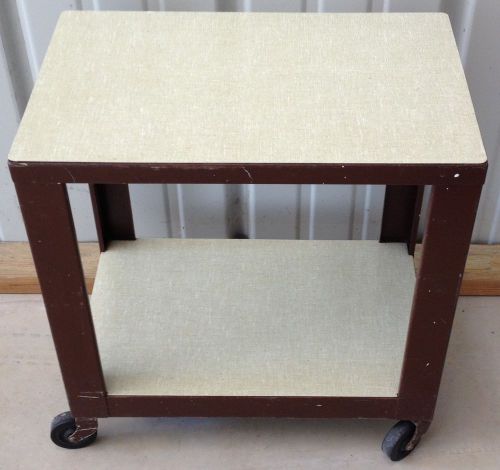 Vintage formica top metal table utility cart rolling wheels for sale