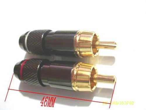 4 Pcs Copper RCA Plug Gold Plated  Audio Video Adapter Connector