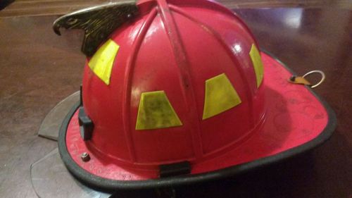 Red  morning pride fire helmet with bourke&#039;s for sale