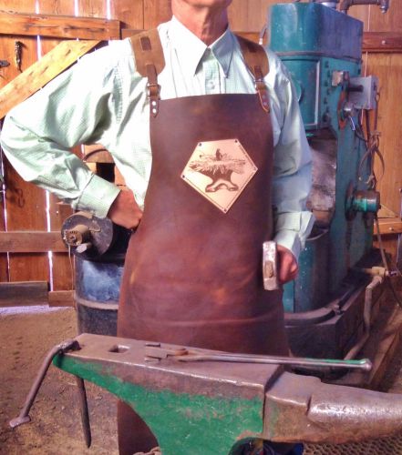 Heavy duty protective leather aprons for blacksmiths, blade smiths, fabricators