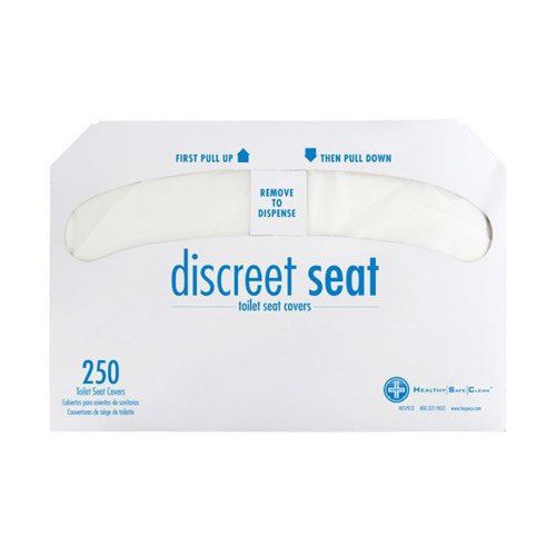 Discreet Seat DS-1000 Half-Fold Toilet Seat Covers White (4 Pack of 250)