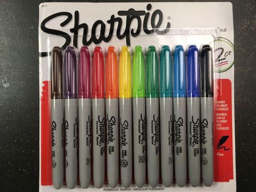 2 X Sharpie Fine Point Permanent Markers Assorted Colors 12ct pack=24 markers