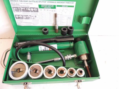 Greenlee 7506 slug splitter hydraulic knockout punch set 1/2&#034; to 2&#034; stainless for sale