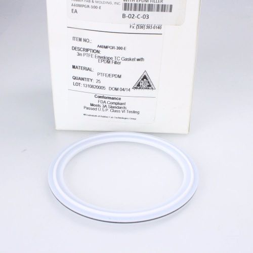 Rubber Fab Gasket Filler TRI Clamp PTFE Envelope 3&#034; EPDM Box of 25 A40MPGR-300-E