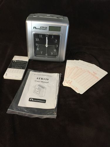 Acroprint Model Atr 120 Analog/LCD Automatic Time Clock + Time Cards
