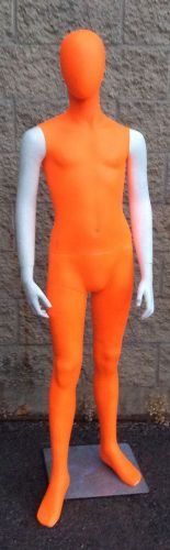 Male teen fluorescent orange mannequin full body fiberglass special edition for sale