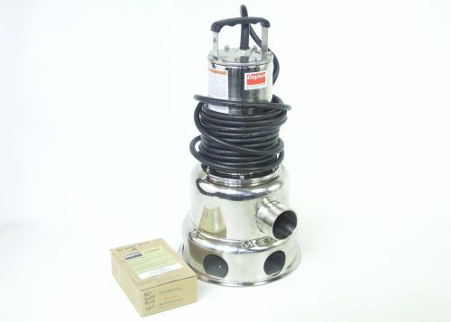 Dayton 1 hp manual submersible sewage pump - 2jga7 - 460 volt for sale