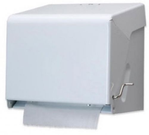 San Jamar White Steel Crank Roll Towel Dispenser