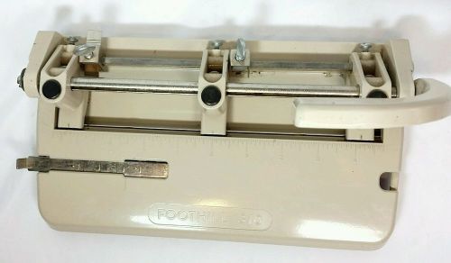 Foothill 310 Adjustable Heavy-Duty Three-Hole Punch, 13/32&#034; Holes, Beige