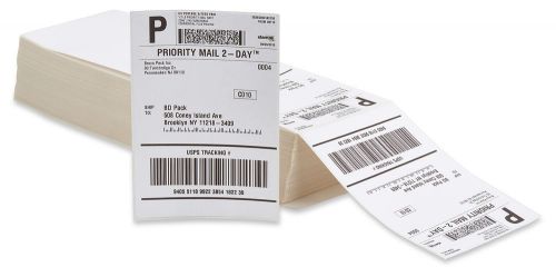 8000 Fanfold 4x6 Direct Thermal Labels. Shipping Barcode Labels Zebra UPS ZP450