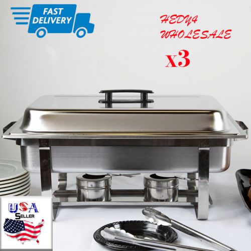 3Pack 8 Qt. Economy Chafer Stainless Chafing Dish  Fast Shipping!!!