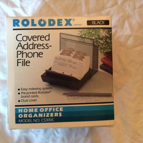 Vintage Rolodex Index Tabs Card File System CS300C Covered Address Phone File