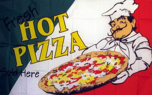 Fresh Hot Pizza Sold Here Flag 3&#039; X 5&#039; Deluxe Indoor Outdoor Business Banner