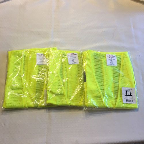 3) PIP Safety Vests 302-702-LY/2x Class2 LeveL2 Traffic Hunting ConstructionXXL