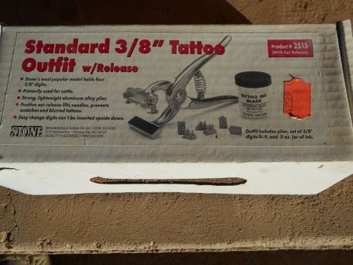 Stone mfg. standard 3/8&#034; tattoo outfit w/release a-z and 0-9 for sale