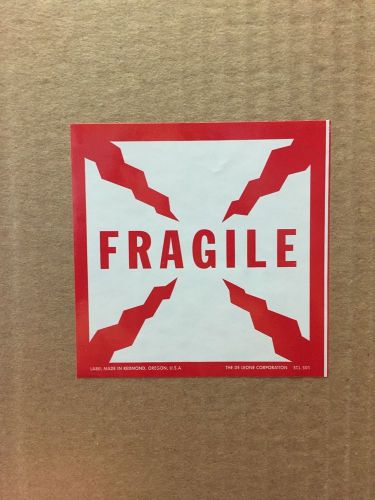 Fragile Sticker/Labels 500 4 x 4&#034; on a Roll