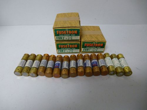 Lot of 45 bussman fusetron dual element fuses - frn 2 1/2 / 1 1/4 / frn-r-15 for sale
