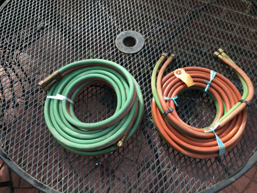 (2) 1/4&#034; x 25ft id oxygen &amp; acetylene twin rubber welding hose for sale