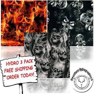 Hydrographic film water transfer printing film hydro dip evil skull hydro 3 pack for sale