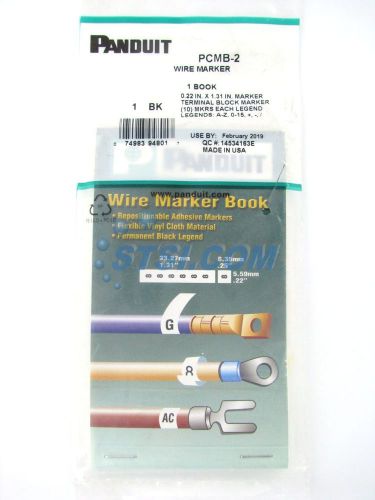 Panduit vinyl-cloth wire marker book, white background-black legend pcmb-2 ~stsi for sale
