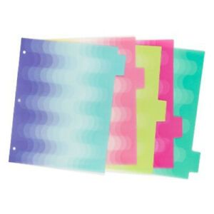 U-Brands 5ct Patterned Poly Tab Dividers - Tidal Ombre