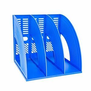 SAYEEC Sturdy Desktop 3 Compartment Magazine Holder Vertical Plastic Desk Org...