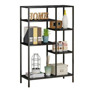 Open Bookshelf Large Space 6 Fixed Shelves Home Office Library Display Rack US
