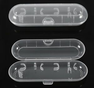 2x Plastic Travel Case for Braun Oral-B &amp; Philips and Toothbrush Heads New
