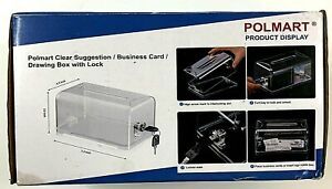 Clear Suggestion Box Business Card Drawing with Lock Polmart Office Products NEW