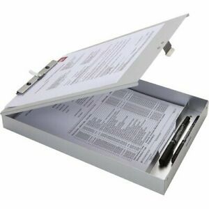 Business Source Clipboard, Storage, 9-1/5&#034;Wx14&#034;Lx1-1/2&#034;H, Silver (BSN49262)