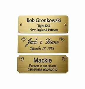 Size 3&#034; W x 1&#034; H Personalized Custom Engraved Colored Solid Brass Plate Pictu...
