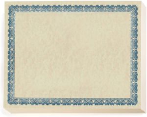 York Blue Standard Certificate Paper, Blue Border, 8.5 x 11, 100 Count