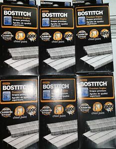 6 Bostitch SBS191/4CP Standard Staples 1/4&#034; Leg Length 5000 Per Box 30000 TOTAL