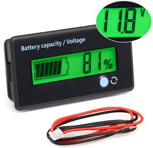 FIXITOK Battery Meter Battery Capacity Voltage Monitor, DC 12/24/36/48/60/72/84V