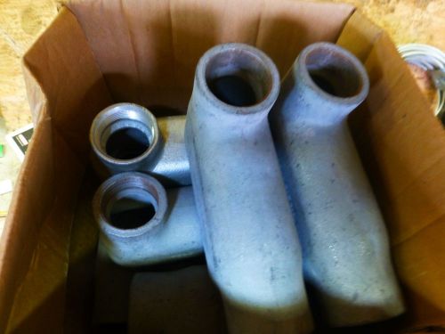 Peco conduit body malleable iron 1 1/2 inch elbow lb150m lot of 4 for sale