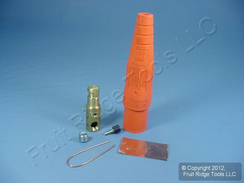 Leviton Orange ECT 16 Series Male Cam Plug 300A 600V Single Set Screw 16D21-O