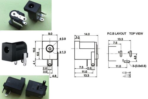 8 PCS 3.5mm X 1.3MM DC socket jack Female for PCB Charger Power Plug soldering