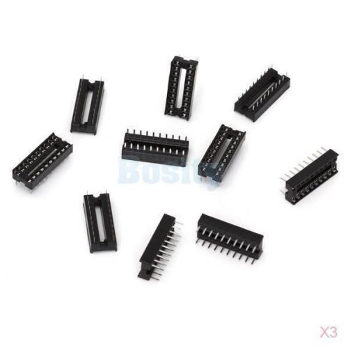 3x 10pcs 20Pin Pitch 2.54mm DIP IC Socket Adapter Solder Type Socket