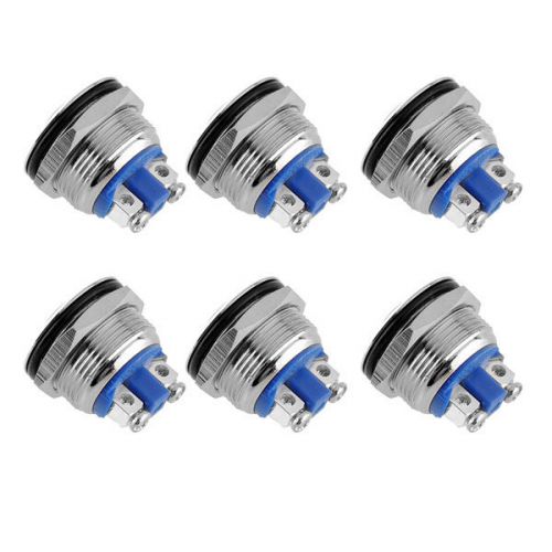 6pcs 19mm Momentary  Push Button WaterProof Round Head Reactable For Vehicle