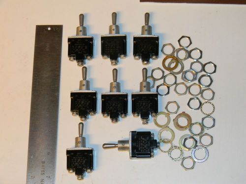 AVIONICS SEALED TOGGLE SWITCH LOT OF 8, SPDT,ON-OFF-ON, MIL SPEC. MADE BY MICRO