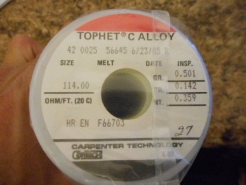 New 42 0025 carpenter technology tophet c alloy  114.00 ohm/ft for sale
