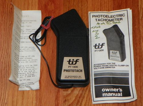 Vintage Tif PT 1300 Infrared  photoelectric tachometer in case w/ manual