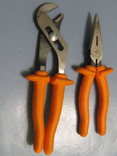 Klein tools insulated needle nose plier and channel lock set for sale
